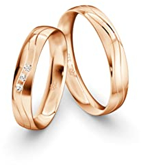 JC Trauringe Gold 333 Rotgold Paarpreis Poliert I Partnerringe mit Gravur in edler Schatulle I 2 Hochzeitsringe Herrenring ohne & Damenring mit Steinen I ICT24