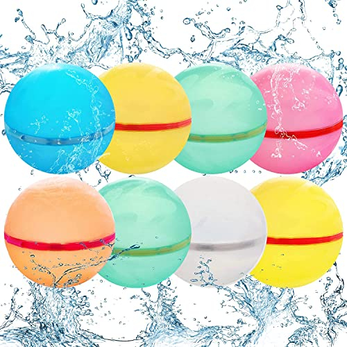 Wiederverwendbare Wasserbomben, Wasserballons mit Selbstschließende, Schnell befüllbare Funktion für Kinder Erwachsene, Wasserspiele, Strandspiele, Pool spiele