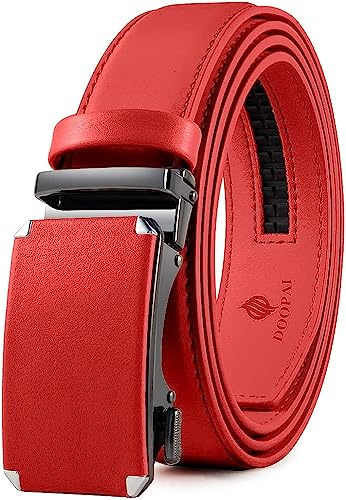 DOOPAI Mens Belts Leather Belts for Men Ratchet Belts With Easier Slide Buckley Belts,1 3/8 Adjustable Trim to Fit