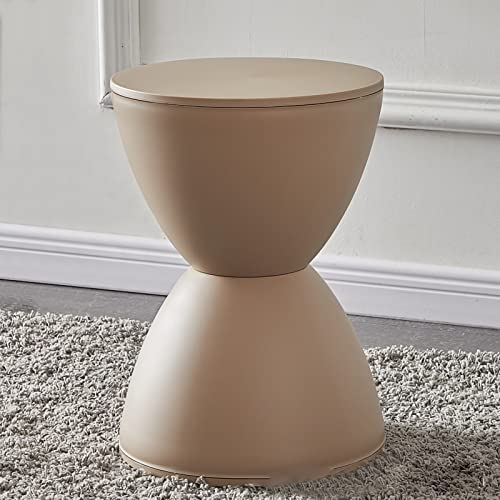 MOTUZP Tabouret Rond en Plastique, Tabouret D'appoint Moderne en Sablier, Table D'appoint Moderne, Utilisation Intérieure et Extérieure, Tabouret de Mode pour Salon, Chambre à Coucher,