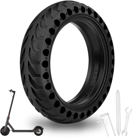 HAONAIMO E Scooter Reifen Vollgummireifen, 8,5 Zoll Solid Ersatzräder mit Montagewerkzeug, M365 Solid Reifen, 50/75-6.1 Elektro-Scooter Vollgummi Reifen, Vollreifen für Xiaomi M365 Pro Pro2 1S