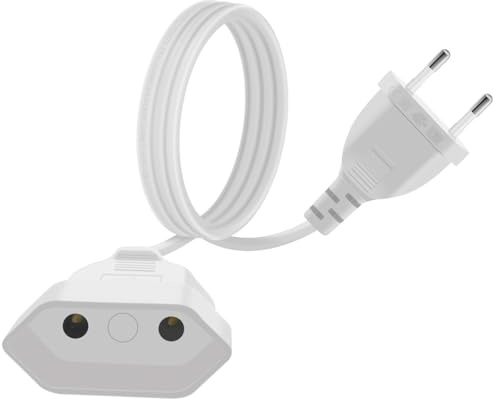 HuaLiSiJi Eurostecker Verlängerung 2,5A 250V Verlängerungskabel Eurostecker Kurz 2x0.75 mm², für Haushaltsgeräte TV PC Computer Monitor Etc (Weiß, 3m)