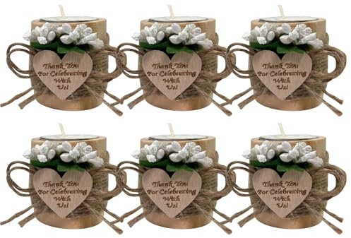 Supporti per candele tealight, portacandele in legno | Portacandele piccole Portacandele Bomboniere per matrimoni Set di 6 | Centrotavola decorativi riutilizzabili per porta tealight da addio al nubil