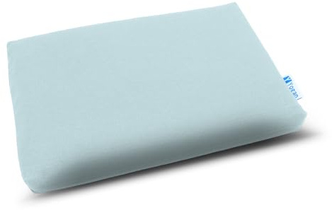 Yogan Kopfkissen/Kopfpolster (2,5 cm) für Yoga/Pilates, Außenbezug aus Bio-Baumwolle (abnehmbar und waschbar), Innenbezug mit recycelter Faserfüllung, 30 cm x 20 cm x 2,5 cm