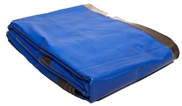 185gsm Brown/Blue Heavy Duty Tarpaulin – Waterproof UV Stabilised Sheet for Garden, Camping, Roof, Car Cover (1.5m x 2.5m)