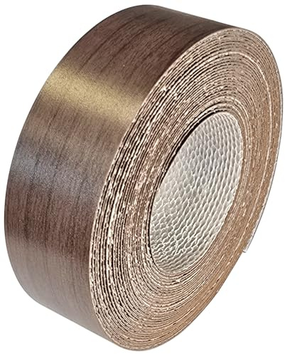 cyclingcolors 1x Kantenumleimer Holzfurnier mit Schmelzkleber 21 mm x 5 m Dicke 0,50 mm verschiedenen Dekoren Melaminkanten Band Aufbügelbare Möbelkanten-Band Melaminkanten, Wenge 2