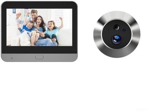 EffiFish Spioncino digitale intelligente, con monitor LCD a colori da 4,3 pollici, grandangolo 1080p, per visione notturna, sensore di movimento PIR, campanello WiFi per appartamento e sicurezza