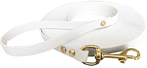 bio-leine 9mm Hundeleine aus Biothane - in Weiß 12,0 m lang I Wasserabweisende Schleppleine mit Handschlaufe - Leine für kleine und große Hunde