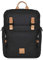 Knomo 159-401-WBC Livefree Rucksack mit gepolsterte Fächer für 15 Zoll Notebooks und Tablets, aus gewachstem Tuch aus pflanzlich gegerbtem Leder | Schwarz