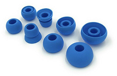Blue Replacement Earbud Tips for Beats Powerbeats3 Wireless Stereo Headphones - Small, Medium, Large, and Double Flange (Blue)