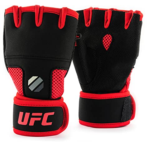UFC Herren Contender Quick Wrap Inner Glove with Eva Knuckle Innenhandschuhe, Black/red, L/XL