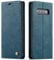 QLTYPRI Case for Samsung Galaxy S10 5G, Vintage PU Leather Wallet Case Card Slot Kickstand Magnetic Closure Shockproof Flip Folio Case Cover for Samsung Galaxy S10 5G - Blue