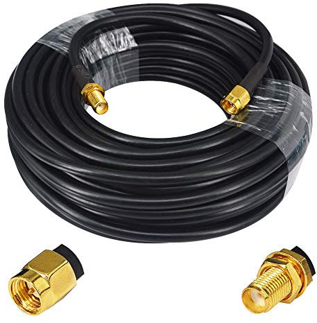 YILIANDUO Câble d'Extension SMA RG58 15M/49.21ft SMA Mâle à Femelle Faible Perte Coaxial 50Ohm pour Routeur 4G LTE Gateway Modem Ham Radio SDR USB Dongle Receiver