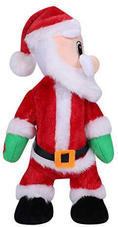 IBLUELOVER Weihnachtsdeko Singender Weihnachtsmann Tanzender Nikolaus Dekofigur mit Musik Spielzeug Weihnachtsdekoration Lustige Elektrisch Santa Claus Swinging Weihnachten Figur Geschenk