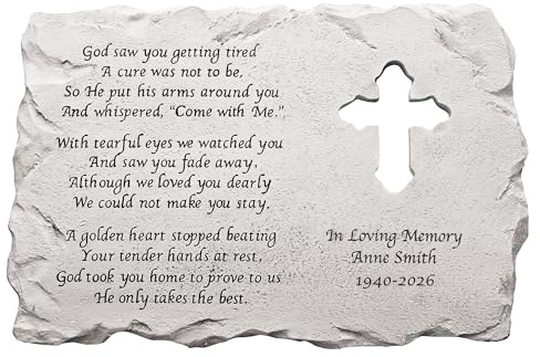 Let's Make Memories Personalized Cross Memorial Stone - Custom Grave Marker