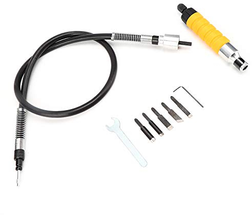 Juego De Herramientas De CarpinteríA De Cincel De Tallado Para CarpinteríA EléCtrica Juego De Herramientas De Mango Amarillo Sin Esfuerzo Con Llave