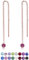 Orecchini Punto Luce Oro Rosa - Pendenti Argento 925 Placcati Oro Rosa 18K con Brillantini di Cristallo Rosa - Lunghi