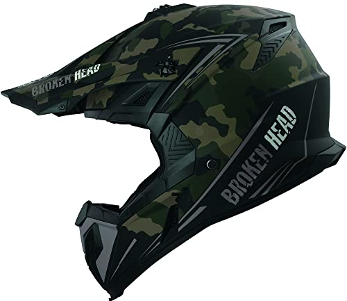 Broken Head Squadron Rebelution Camouflage Sand-Titan Motocross-Helm - MX Cross-Helm - Quad-Helm - Sumo-Helm (XS (53-54 cm))