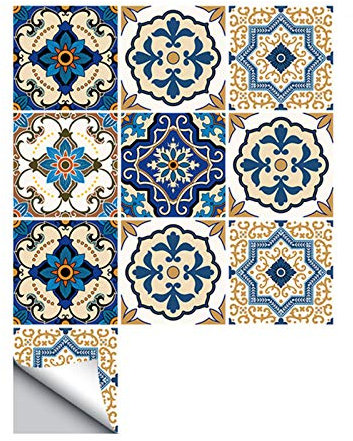 SWECOMZE Selbstklebend Fliesenaufkleber Mosaik Wandfliese Aufkleber 10 stück Mosaikfliesen Folie Fliesensticker Bad und Küche Deko Fliesenfolie (30 * 30CM)