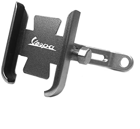 2Bird, Porta Cellulare, Manubrio GPS Supporto For Telefono Regolabile in Alluminio For Piaggio Vespa GTS 125 250 300 PX150 PX200 (Color: Silver, Size: Mirror Type)
