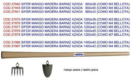 SIFER mango madera barniz azada 1200x45 (como m6 bellota)