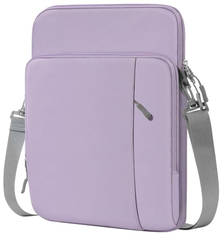 Dadanism 13,3 Zoll Tablet Tasche Organisator Hülle mit Schultergurt für iPad Pro 13 M4, iPad Air 13 M3 M2, iPad Pro 12,9, Galaxy Tab S10+ Plus/S9 FE+/S9+ Plus 12,4, Galaxy S10 FE+ 13,1, Grau Lila