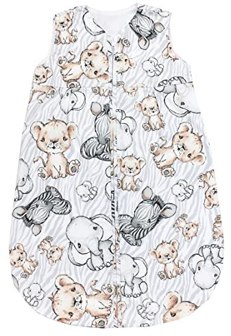TupTam Baby Sommer Schlafsack 0.5 TOG aus OEKO-TEX zertifizierten Materialien, Farbe: Safari, Größe: 104-110