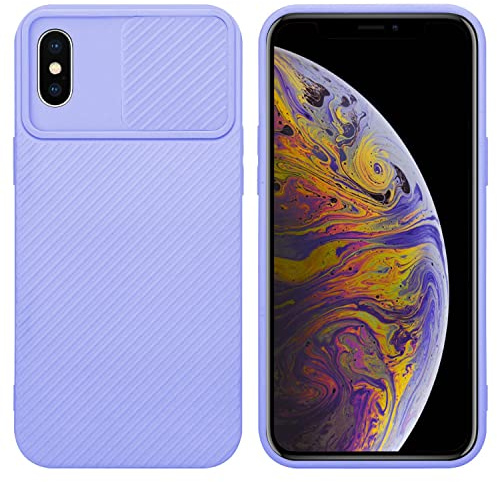 Cadorabo Hülle kompatibel mit Apple iPhone XS MAX Schutzhülle TPU Silikon Case Liquid Design mit Kameraschutz Slim Kratzfest Weiche Gummi mit Rundumschutz Case Hülle für iPhone XS MAX in Lila