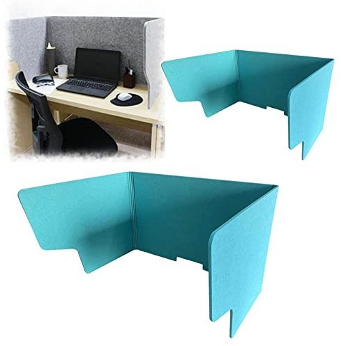 LIGUOYI Persönlich Sichtschutz, Schreibtischteiler Mit Schalldämmung, 2Pack Thekenaufsatz Lernbüro Tischteiler, Schreibtisch-Konzentrationsbarriere, Ecofriendly Polyesterfaser Stoff