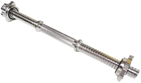 MuscleForge® Kurzhantelstange 45 cm lang, verchromt, mit Sternverschlüssen – Kurzhantel mit rutschfestem Griff, für Standard 25 mm Gewichte