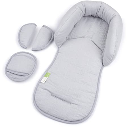 Liebes von priebes EMIL Sitzverkleinerer mit Gurtpolster | Universal-Set mit Kopfschutz & Sitzverkleinerer & Gurtpolster für jede Babyschale | atmungsaktiv| Schonbezug 100% Baumwolle