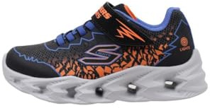 Skechers Unisex Kinder Vortex 2.0 Zorento Sneaker, Black Synthetic Blue Orange Trim, 43 EU