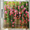 Vgzsyomqib Rosa Blumen Duschvorhang Anti Schimmel Wasserdicht Badewanne Holzoptik Stoff Vorhang Shower Curtains 240x200 Extra Breit Natur Pflanzen Duschvorhänge Waschbar Textil mit Haken