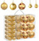 MTSCE Palline di Natale 66 Pezzi da 5 Tipi, Palle Albero di Natale Rosse Decorazioni, Addobbi Natalizi, Plastica Infrangibile, Riutilizzabile (66 Pezzi Oro)