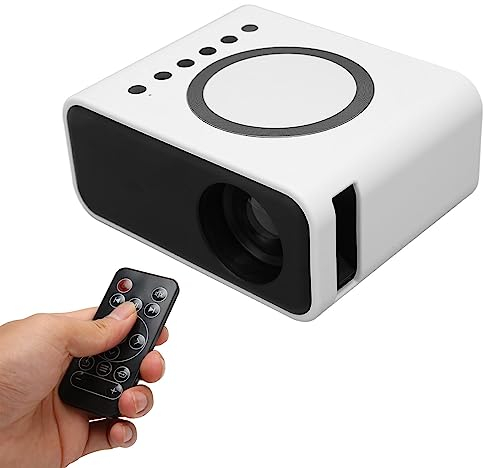 Projektor, YT300 1080P Full HD Heimkino-Filmprojektor mit Lautsprecher, Tragbarer Projektor mit Fernbedienung für Telefone, Tablets, für Airplay, für Miracast, für DLNA (Weiß)