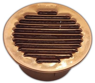 TEKLiNe Griglia Ventilazione Aerazione Rame Tonda Diametro 80mm con Rete Areazione Protezione Insetti Sistema Aria Casa, Griglia Aerazione Diametro Interno 8cm in Rame Rotonda