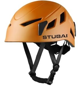STUBAI Casco da arrampicata Spirit | arancione | casco da alpinismo per uomo e donna | casco da montagna per arrampicata sportiva, via ferrata, alpinismo, sci alpinismo, arrampicata su ghiaccio
