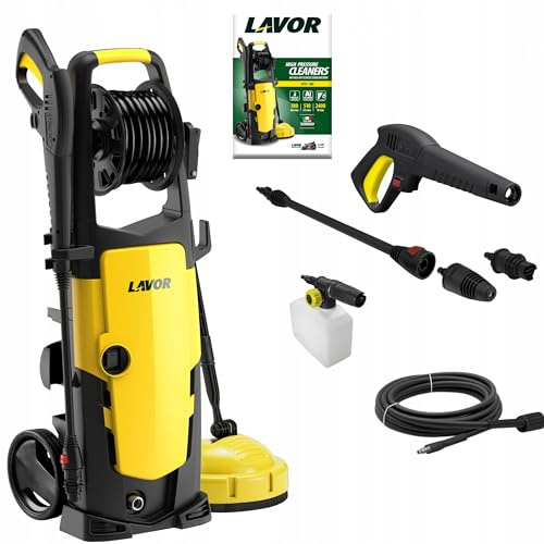 Lavor Patio Hochdruckreiniger Epic 180, 2500W, 180 Bar max., Aluminium-Pumpe, inkl. Flächenreiniger (Patio Cleaner), Schaumlance, Dreckfräse & 8m Schlauch | Ideal für Terrasse, Auto & Garten