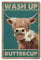 Yunking Metal Tin Vintage Sign Washed Buttercup Metal Poster Vintage Metal Tin Sign For Bathroom Wall Decor 6 X 8 Inches