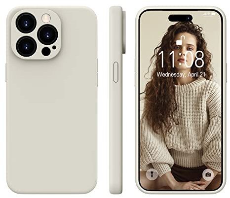 WXX für iPhone 15 Pro Hülle Silikon Case, Handyhülle für iPhone 15 Pro Ultra Dünn mit Microfiber, Flüssig Silikon Gel Gummi Kratzfeste Schutzhülle Matt Hülle für iPhone 15 Pro 6.1'' 2023 Hell Grau