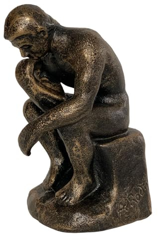 zeitzone Edle Skulptur Der Denker Figur nach Auguste Rodin Eisen Replik 16cm
