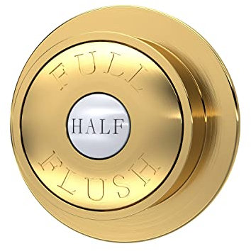 Balterley Dual Toilet Flush Button, Traditional Round Head Dual Push Button Toilet Flush System Replacement for Cistern, Push Buttons Replacement for Bathroom Cistern Toilets - 72mm (Brushed Brass)