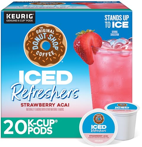 The Original Donut Shop Iced Refreshers, Strawberry Açaí Flavor, Keurig Single Serve K-Cup Pods, 20 Count