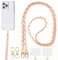 BORISCA Chaine Telephone Portable, Chaine de Telephone avec 2 Patchs de Rechange + 2 Fermoirs de Remplacement Laniere Telephone Cuir Pu Cordon TéLéphone Universel pour Les Smartphones(Rose)