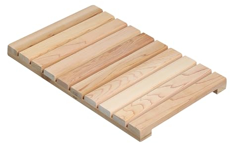 bingaai Duschmatte aus Zedernholz, Badematten aus Zedernholz, kleine Holz-Badematte 50,8 x 33 cm, rutschfeste Duschkabinenmatte für Badezimmer, Badewanne, Spa, Sauna, Garten, Haus, Holzbodenmatte für