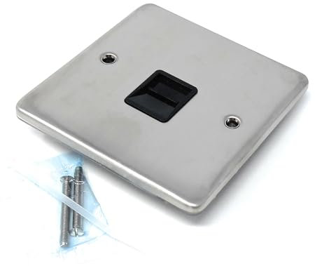 1pcs. Single BT Telephone Secondary Slave Socket Faceplate, Stainless Steel Plate, Screws Included