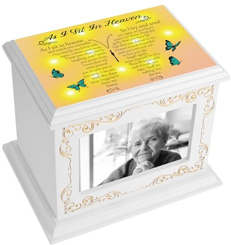 Urnen für menschliche Asche für Erwachsene männlich oder weiblich, Beerdigungsurnen für Asche mit Bilderrahmen, Holzurnenbox und Schatulle für Männer und Frauen, Begräbnisurne für Erwachsene bis zu