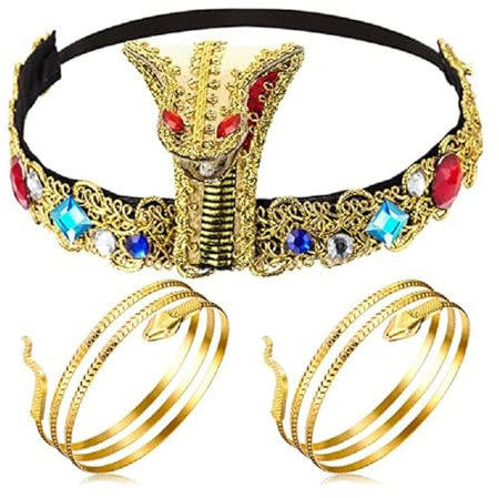 Watreketal Stirnband, goldener Vintage-Kopfschmuck, Kopfschmuck für Mädchen, Halloween, Cosplay, ägyptische Schlange, Haarreif