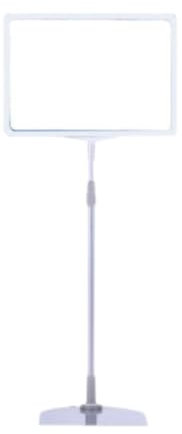 Amagogo Porte-affiche réglable, porte-affiche sur pied, robuste, support d'étiquette de prix de supermarché, support d'étiquette promotionnelle, Blanc