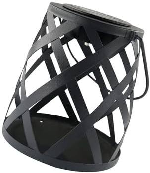 Dekorative Solarleuchte aus schwarzem Metall, wetterfest, ideal für Gärten, Wege und Außendekoration.